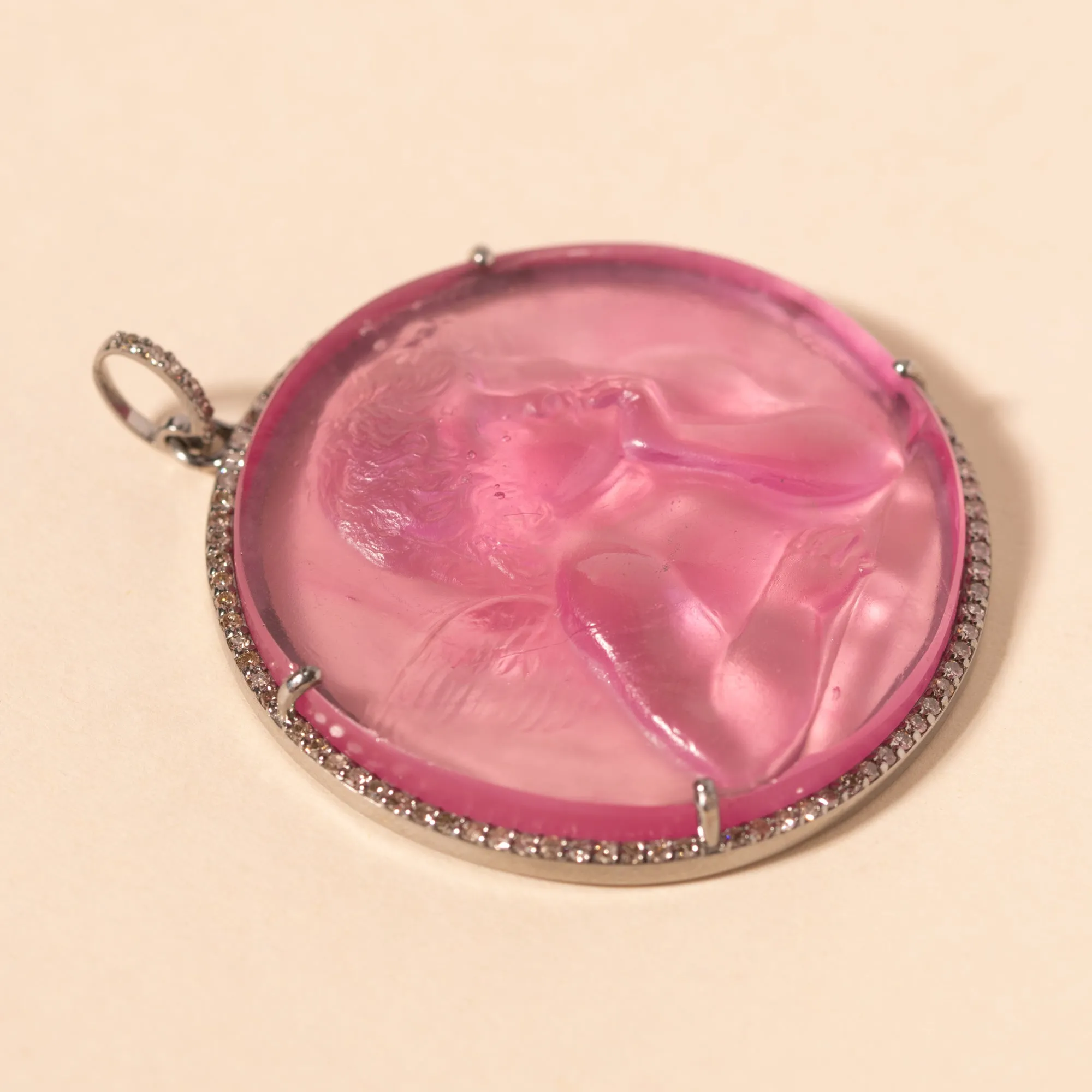 Pink Murano Cherub Pendant