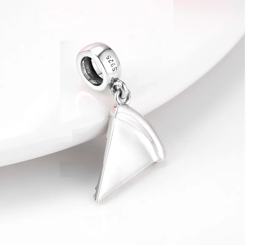 Pizza Party! Pizza Slice Dangle Charm 925 Sterling Silver