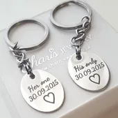 PK3 - Personalized Stainless Steel Couples Keyring Set