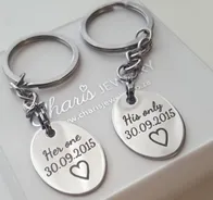 PK3 - Personalized Stainless Steel Couples Keyring Set