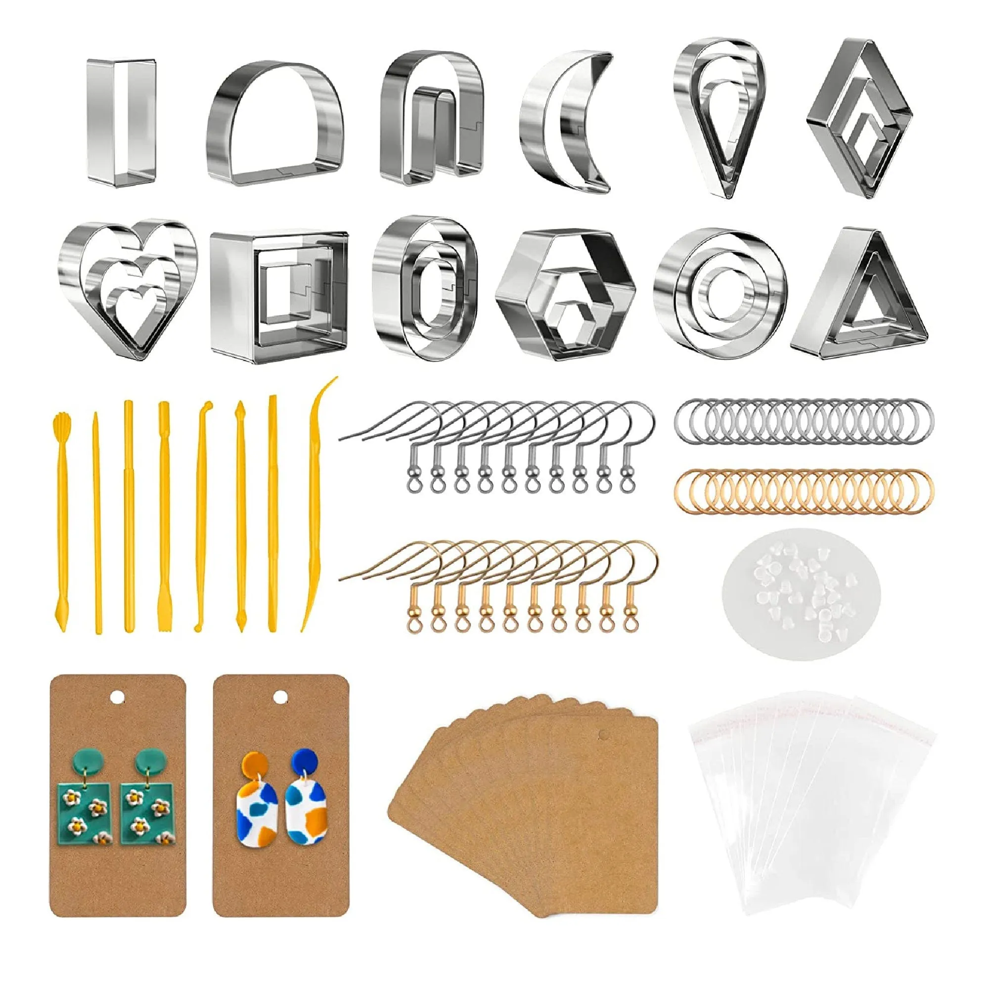 Polymer Clay Cutters Kit | 136 Pieces | 28 Shapes | Polymer Clay Molds | Clay Cutters For Stainless Steel Earrings