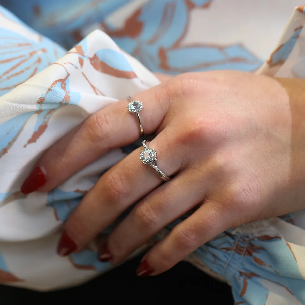 Popsicle Aquamarine & Diamond Ring