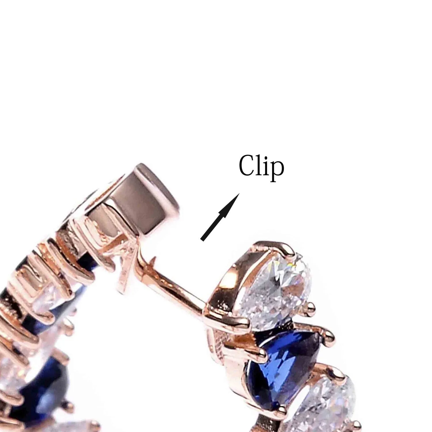 Pretty Modern CZ Sapphire Huggie Earrings - 925 Sterling Silver