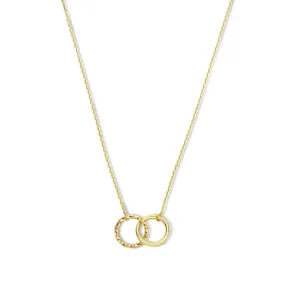 Rivoli Lisan 14 karat gold necklace with two rings