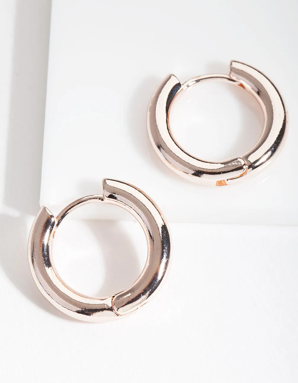 Rose Gold Simple Polished Hoop Earrings