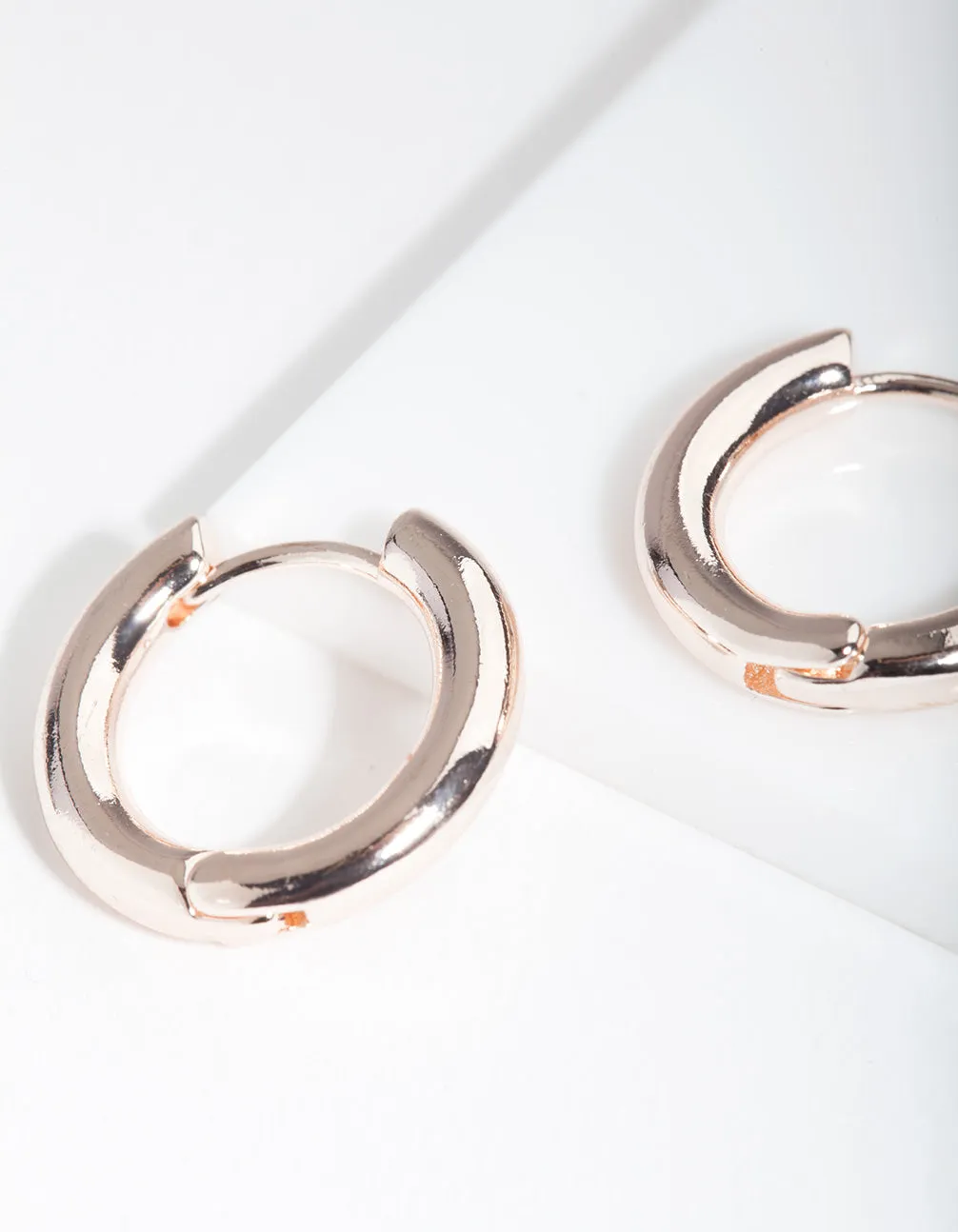 Rose Gold Simple Polished Hoop Earrings