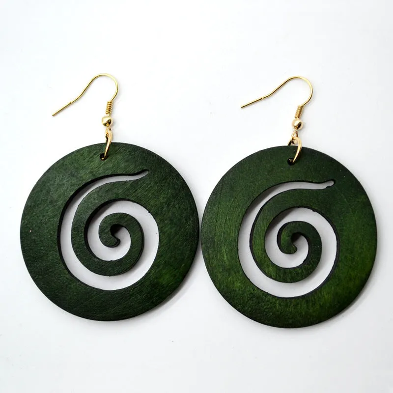 Round Face Slimming Earrings Creative Hollow Wood Earrings Earrings