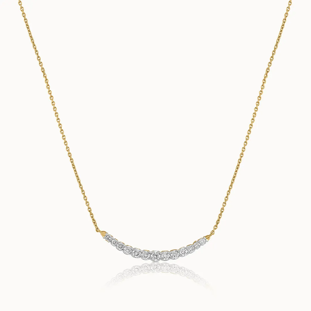 Scallop Bar Diamond Necklace