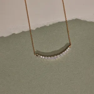 Scallop Bar Diamond Necklace