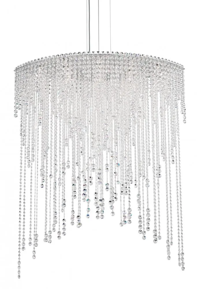 Schonbek Chantant 8 Light Pendant in Stainless Steel with Clear Crystal CH4813