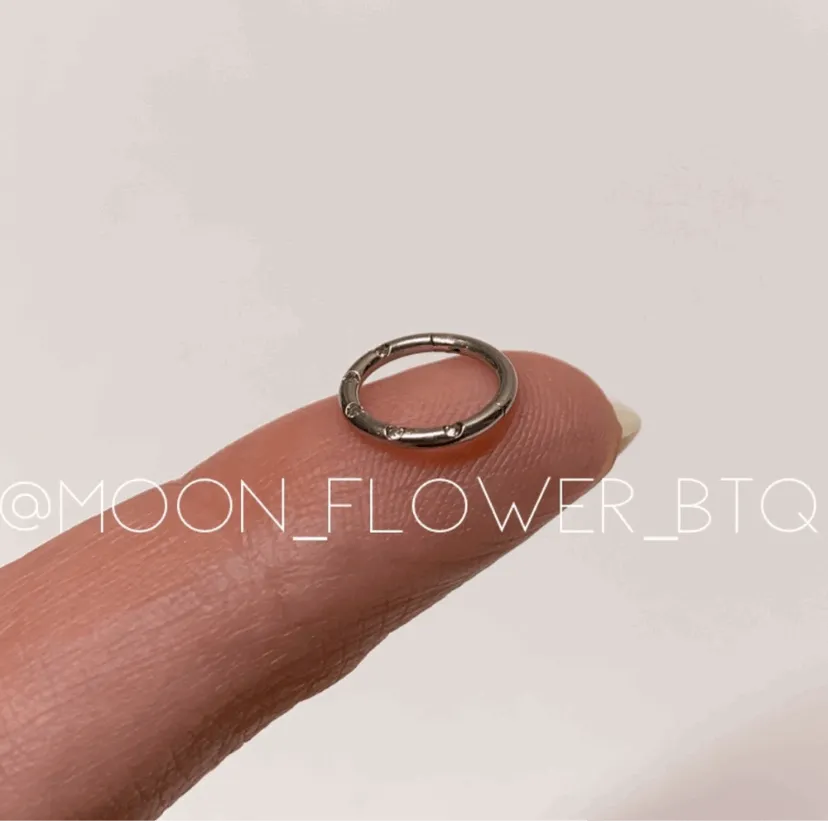 Silver CZ Clicker Style Hoop Septum Ring