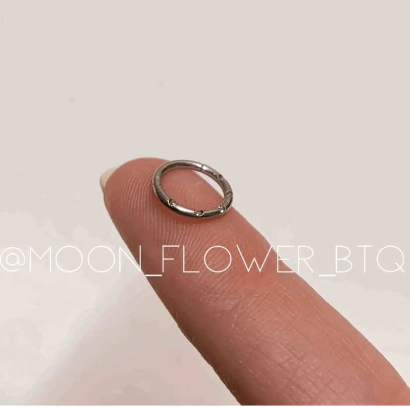 Silver CZ Clicker Style Hoop Septum Ring