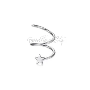 Silver Star Helix Wrap Earring