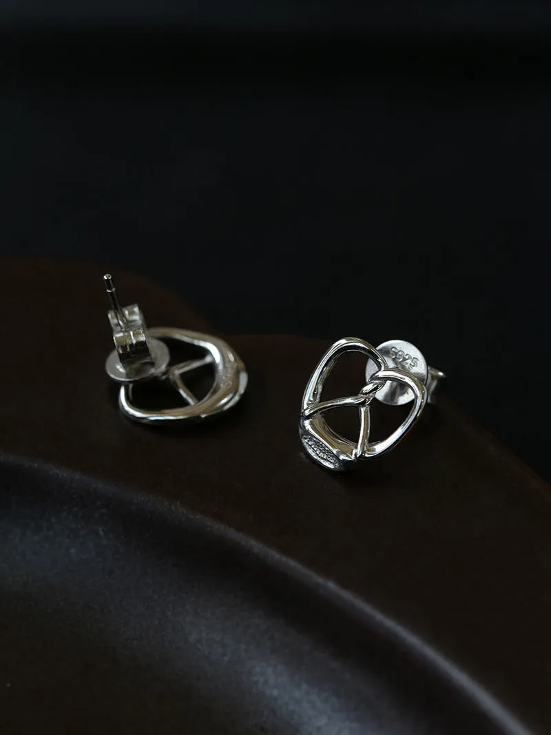 Simple Alkaline Water Bread Stud Earrings