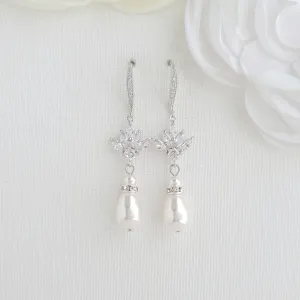 Simple Bridal Earrings- Rosa