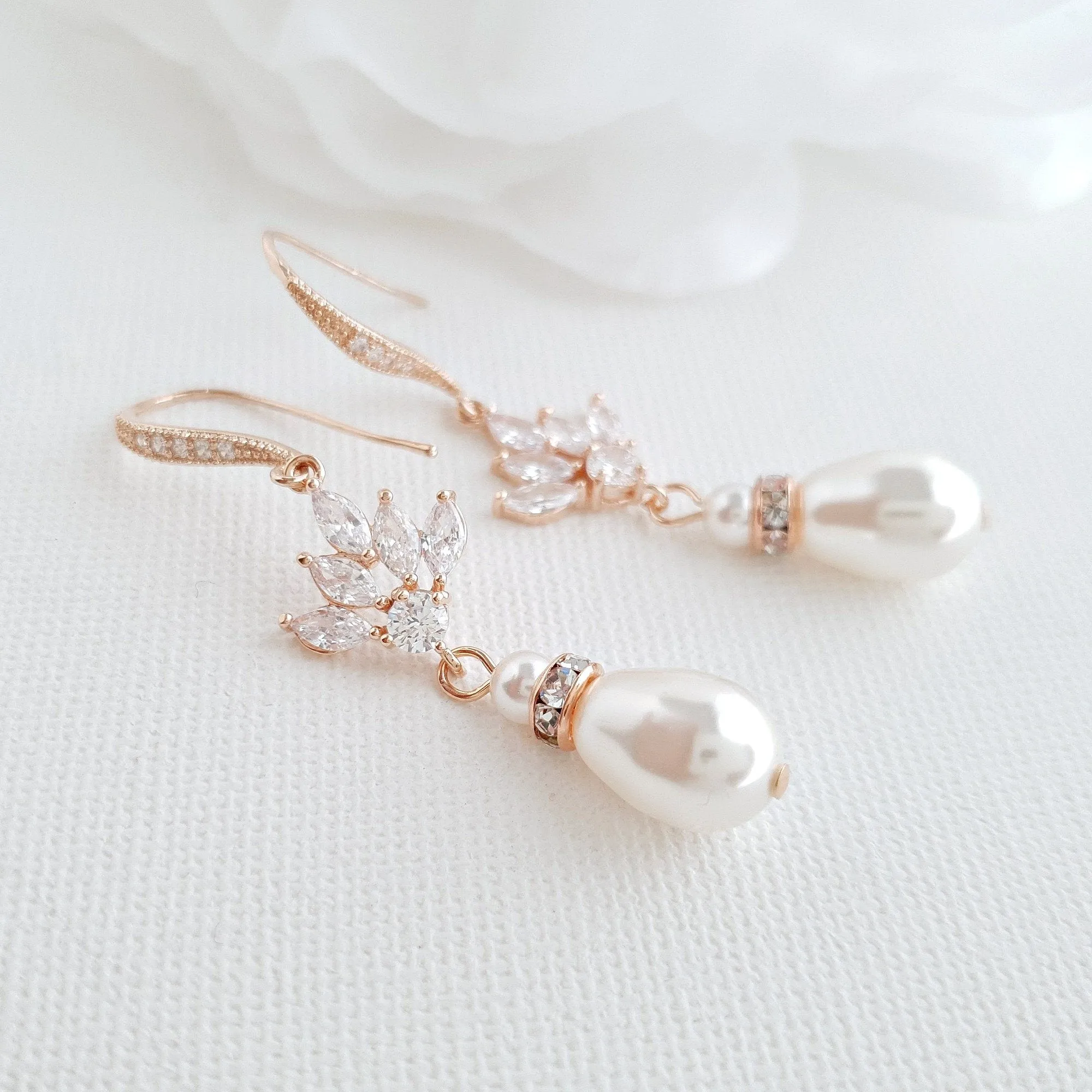 Simple Bridal Earrings- Rosa