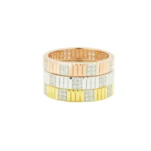 Sleek Tri-Color 3-Stack Ring