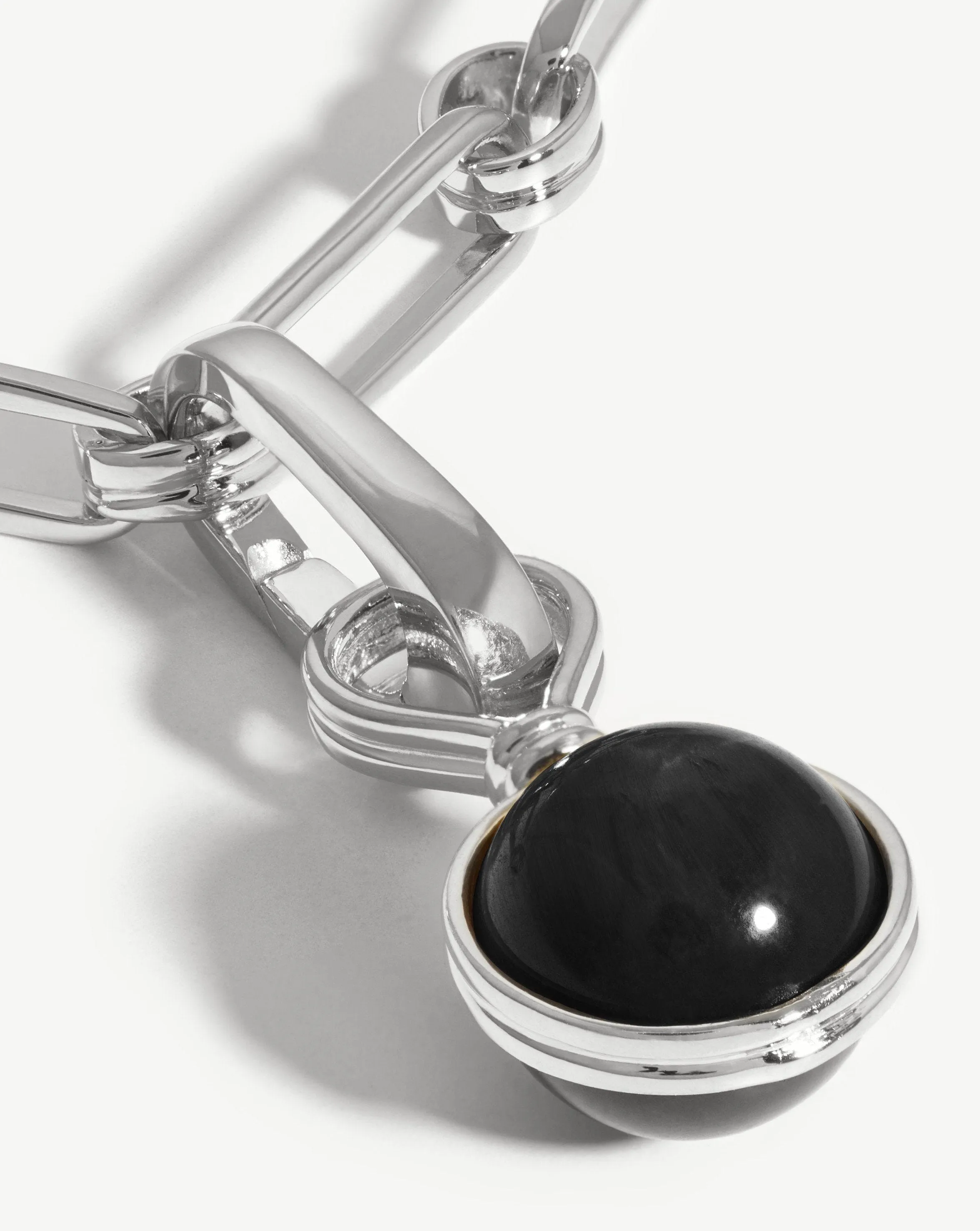 Small Sphere Bracelet | Silver Plated/Black Onyx