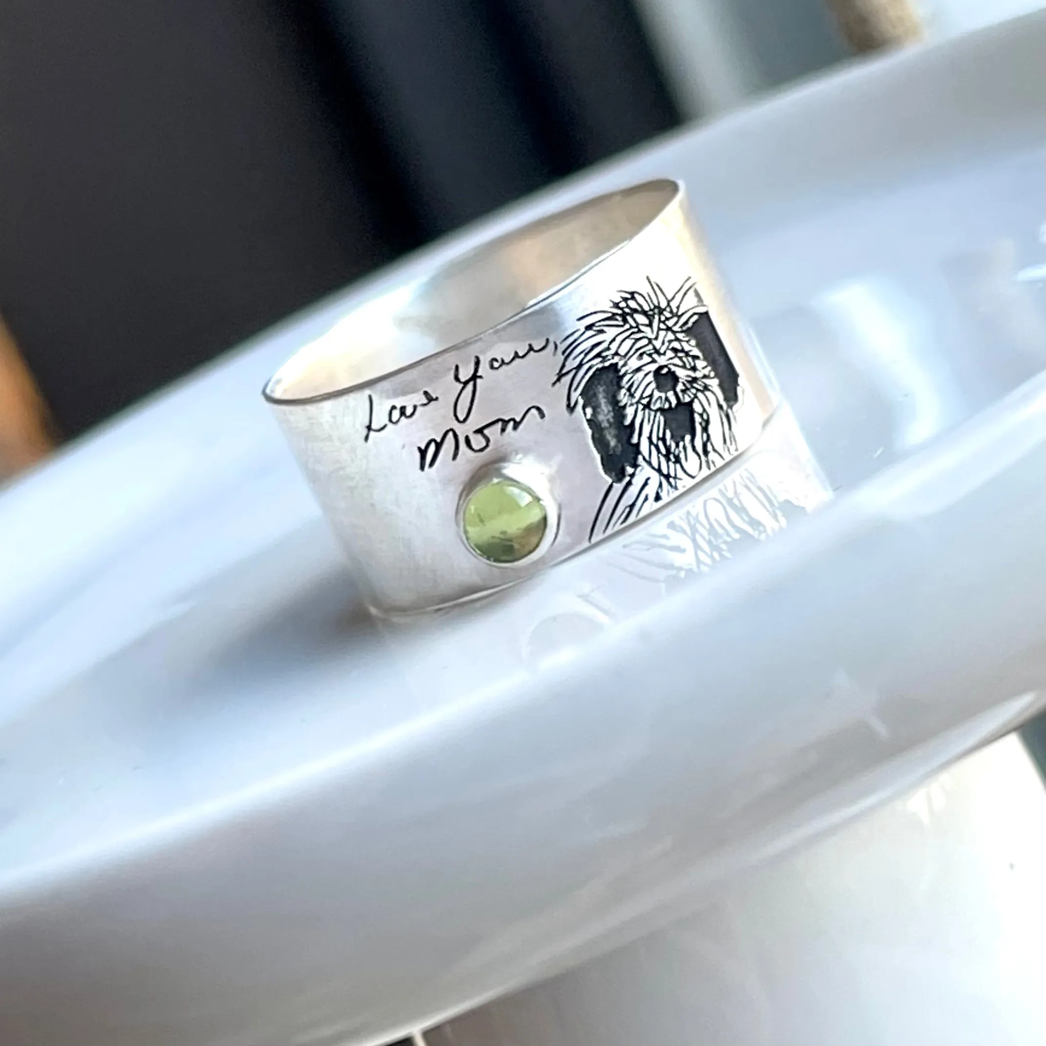 Sterling Silver Adjustable Handwritten/Personalized Ring