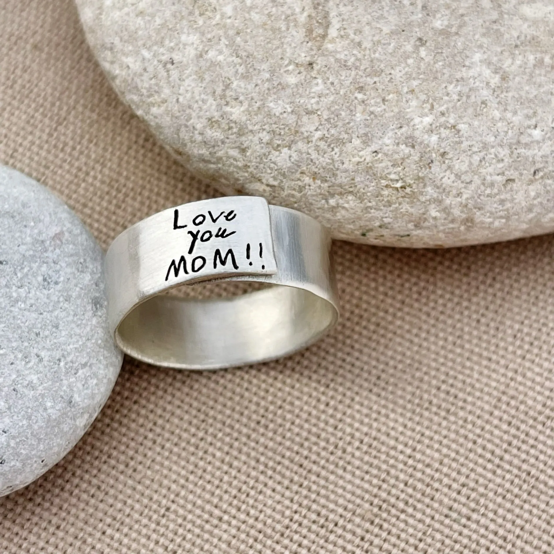 Sterling Silver Adjustable Handwritten/Personalized Ring