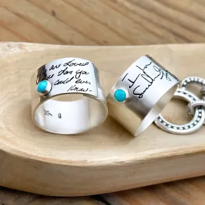 Sterling Silver Adjustable Handwritten/Personalized Ring