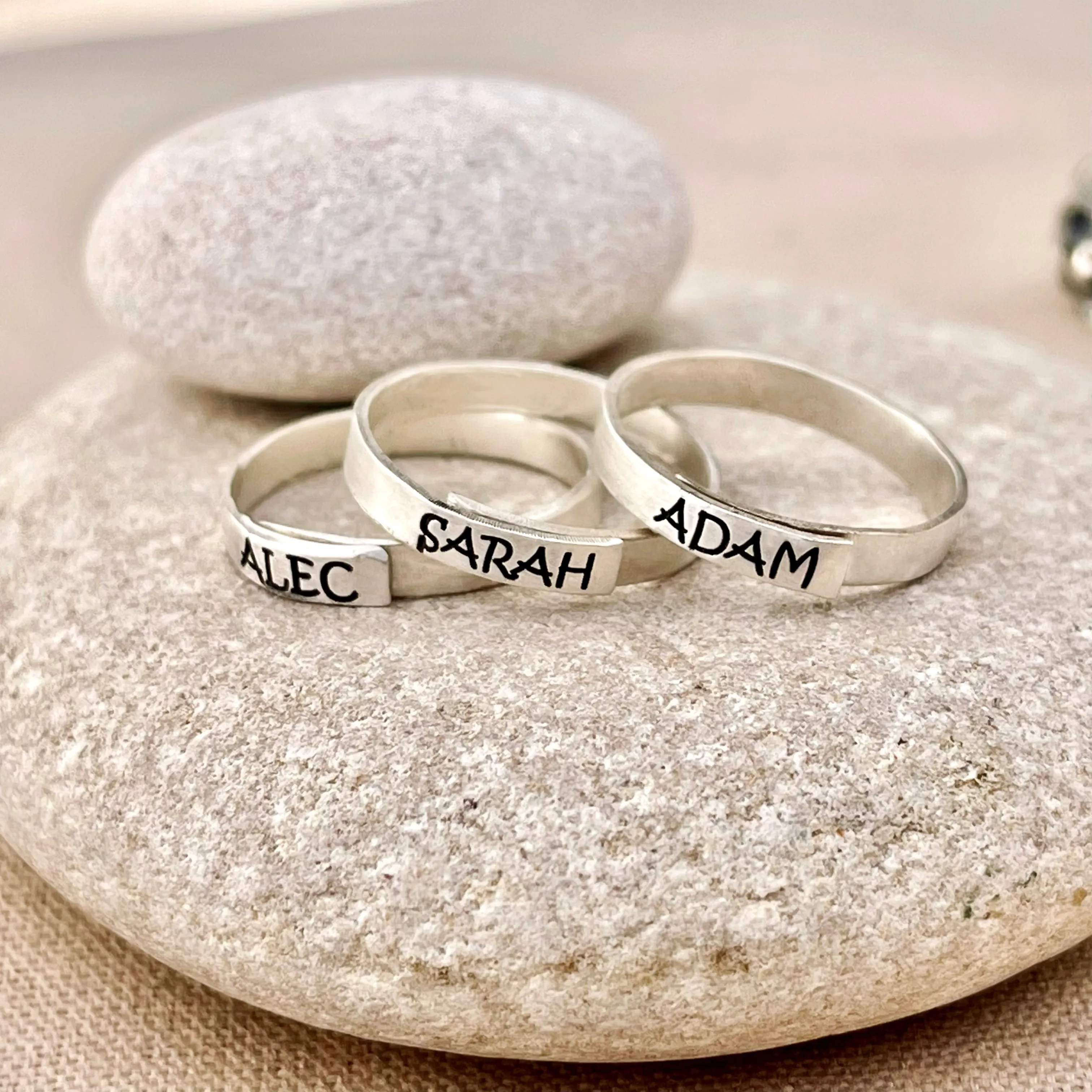 Sterling Silver Adjustable Handwritten/Personalized Ring