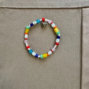 Sydney Mixed Beads And Stones Stretch Bracelet, Rainbow