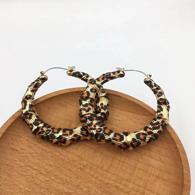 TEEK - Leopard Slub Hoops  Earings