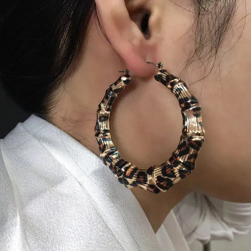 TEEK - Leopard Slub Hoops  Earings