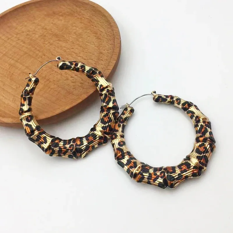 TEEK - Leopard Slub Hoops  Earings