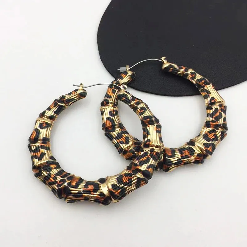 TEEK - Leopard Slub Hoops  Earings