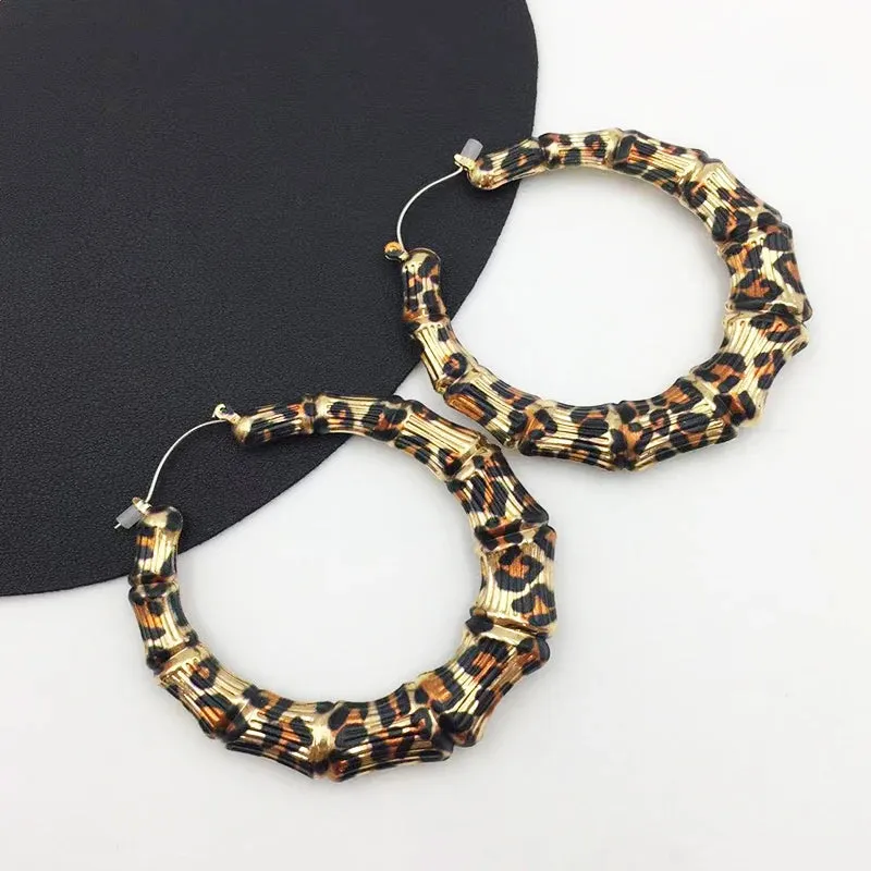 TEEK - Leopard Slub Hoops  Earings