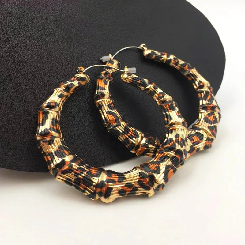 TEEK - Leopard Slub Hoops  Earings