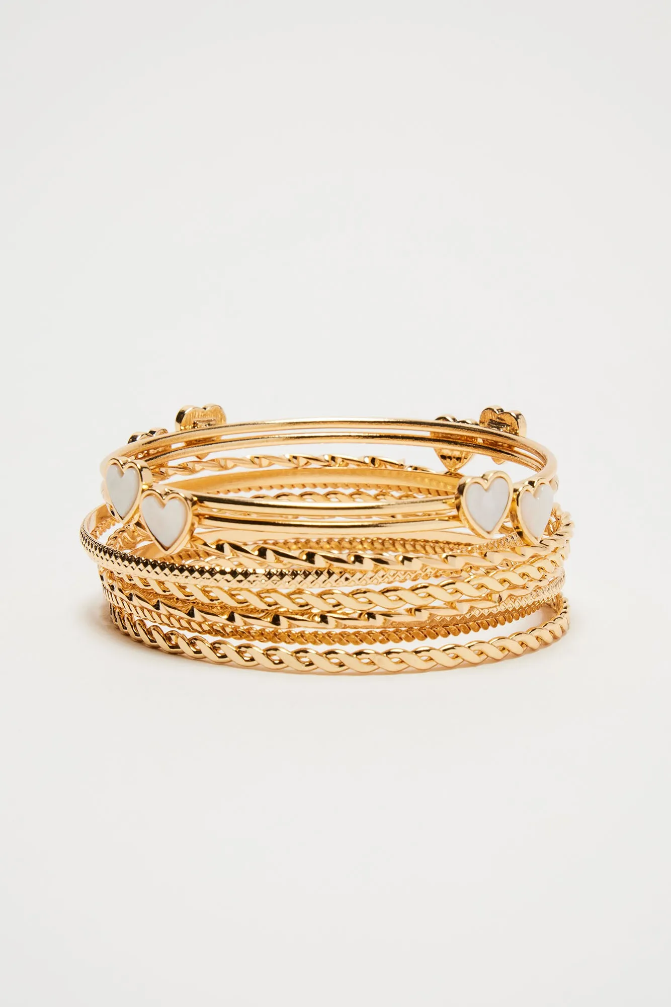 This Little Love Of Mine 10 Piece Bangle Bracelet Set - Gold