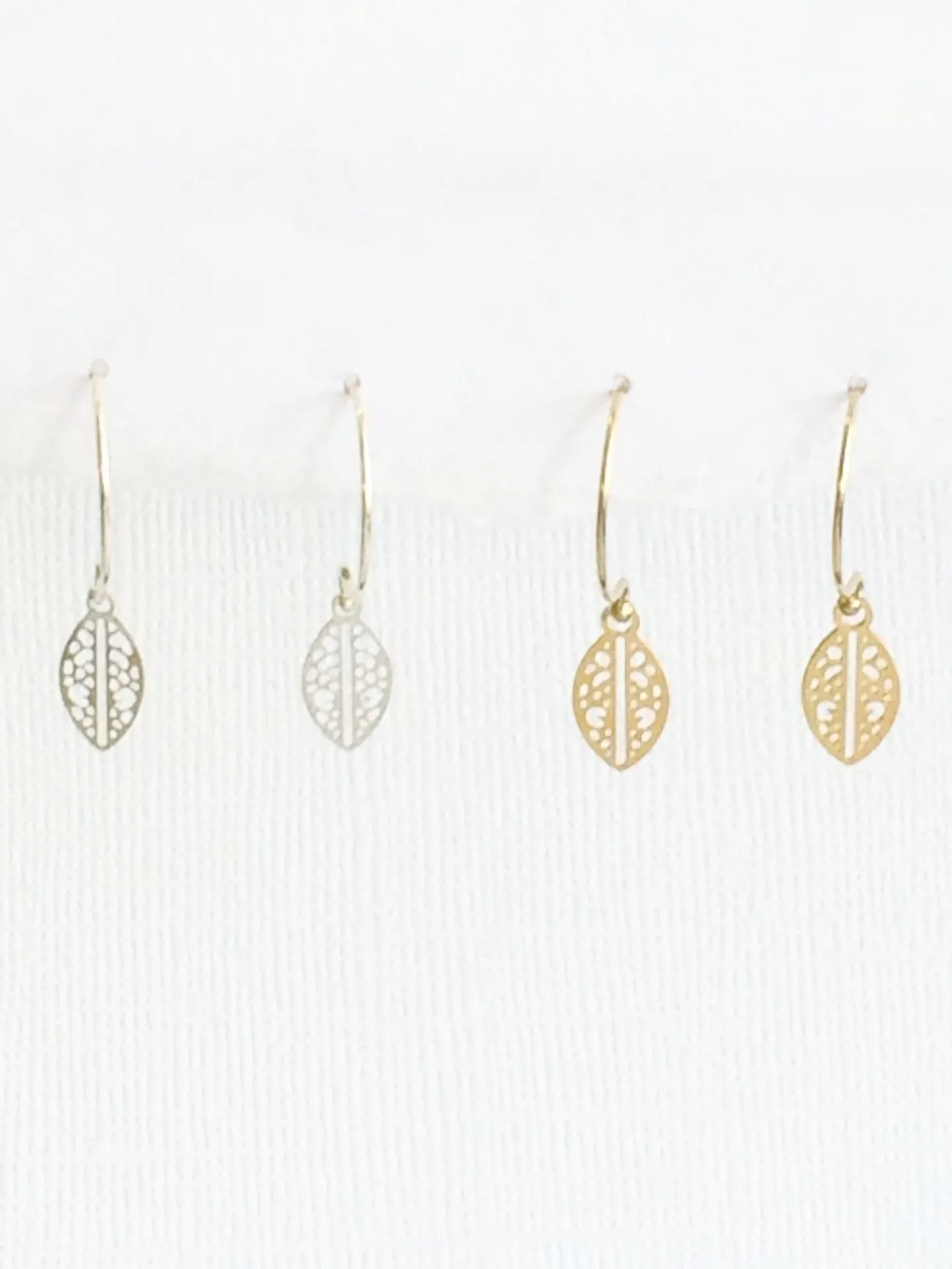 Tiny Leaf Earrings silver