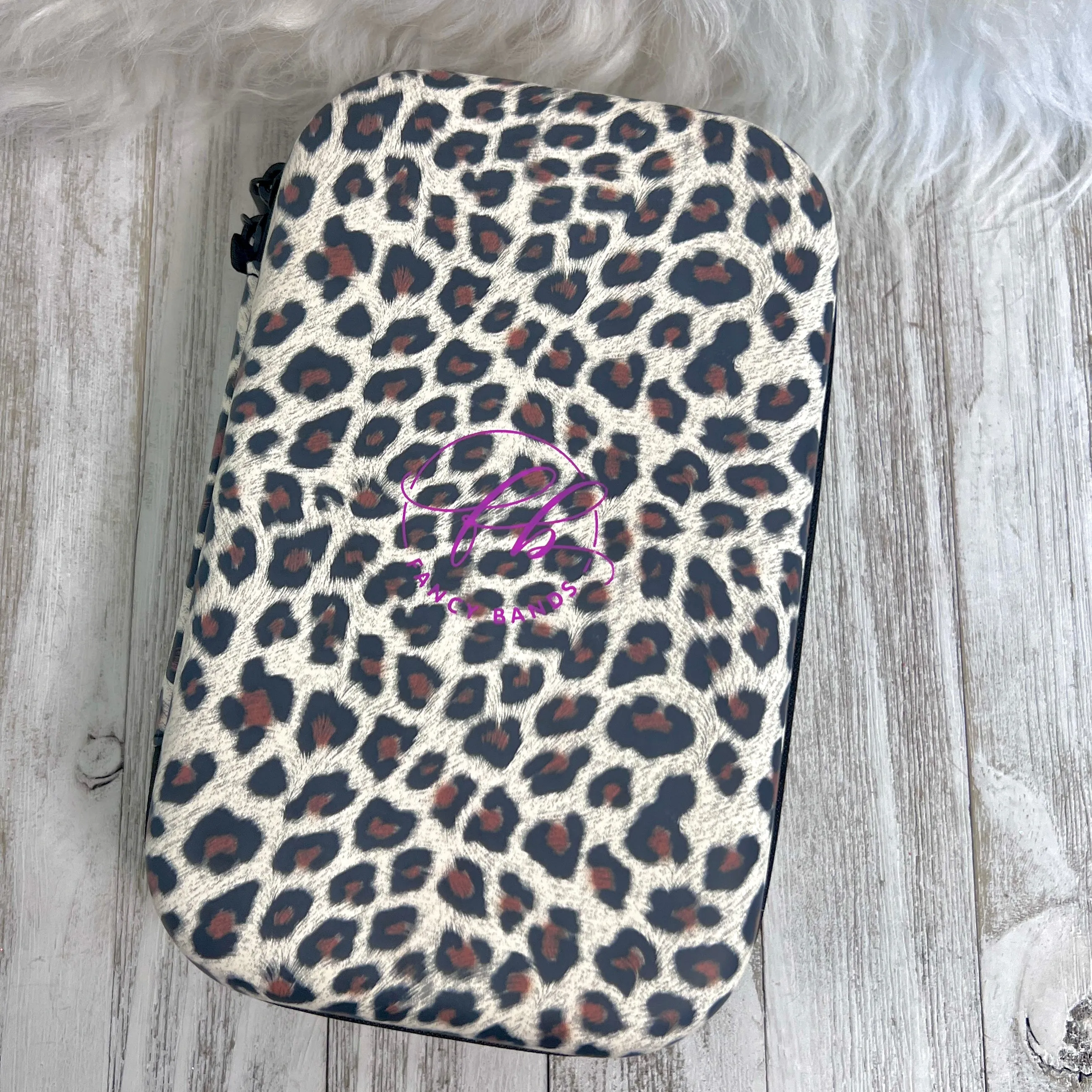 Travel Size Leopard Print Fancy Band Storage Case