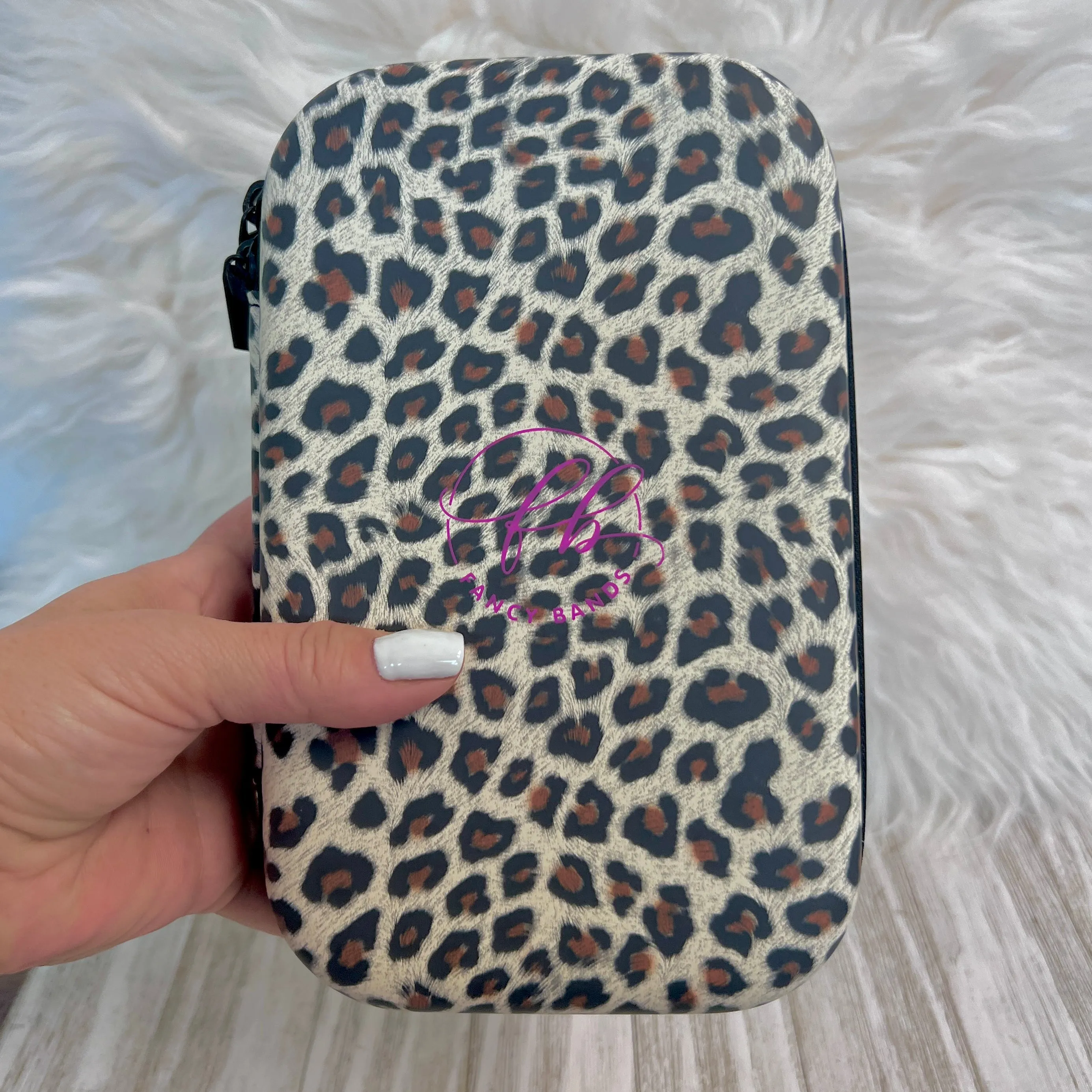 Travel Size Leopard Print Fancy Band Storage Case