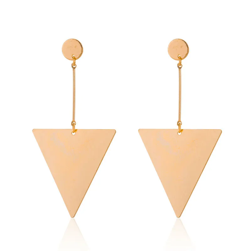 Triangle Metal Tassel Earrings Creative Earrings