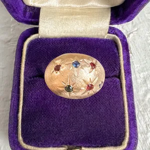 Vintage Sapphire & Ruby Bombe Ring