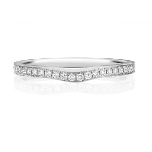 Wedding Band Platinum Diamond  Wave  Ring  WP275/I