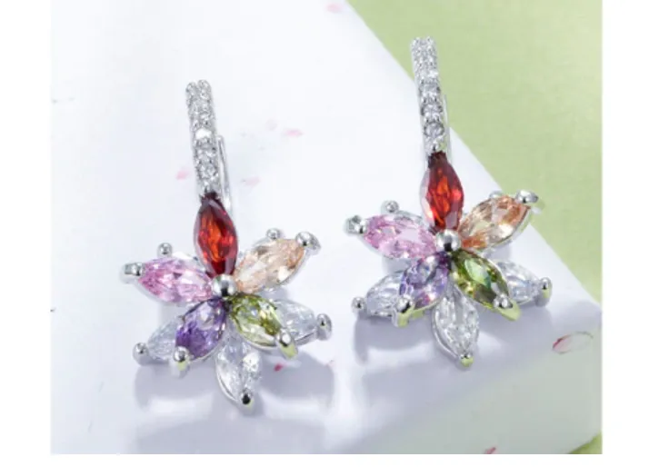 Women Multi Colour Cubic Zirconia Stud Earrings