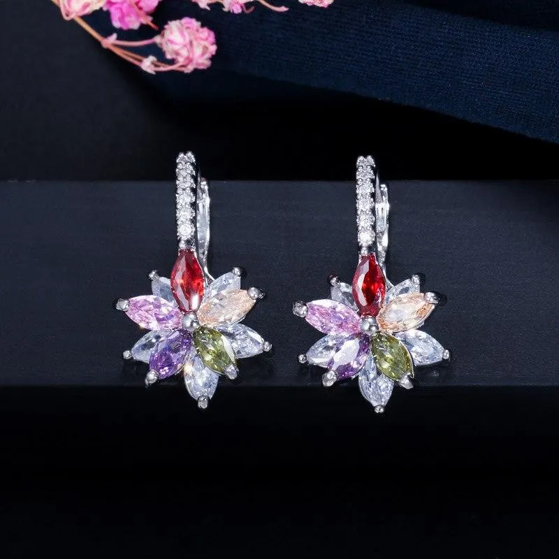 Women Multi Colour Cubic Zirconia Stud Earrings