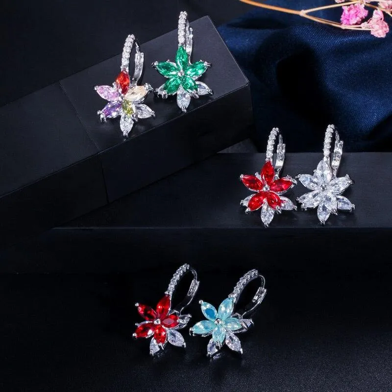 Women Multi Colour Cubic Zirconia Stud Earrings