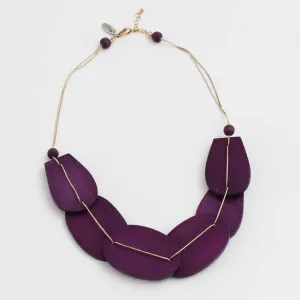 Wooden Grace Necklace Purple