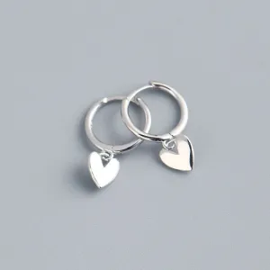 XIYANIKE 925 Sterling Silver New Love Heart Hoop Earrings Female Fashion Cute Romantic Elegant Jewelry Couple Handmade Gifts